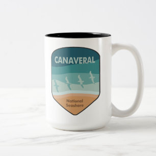 Canaveral National Seashore Florida Seagulls Two-Tone Coffee Mug