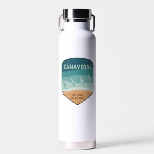 Canaveral National Seashore Florida Seagulls Water Bottle