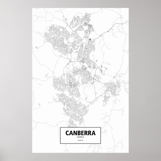 Canberra, Australia (black on white) Poster (Front)