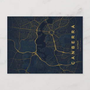 Canberra Australia Map Minimal Postcard