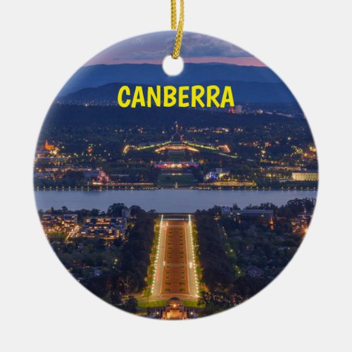 Canberra Australia Panoramic Christmas Ornament