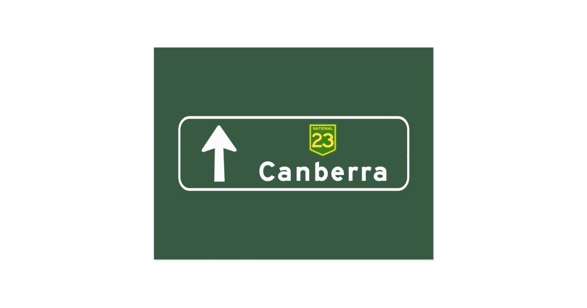 Canberra, Australia Road Sign Postcard
