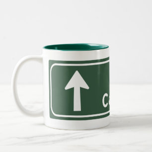 Canberra, Australia Road Sign Two-Tone Coffee Mug