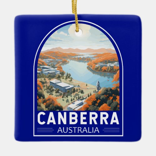 Canberra Australia Travel Art Vintage Ceramic Ornament