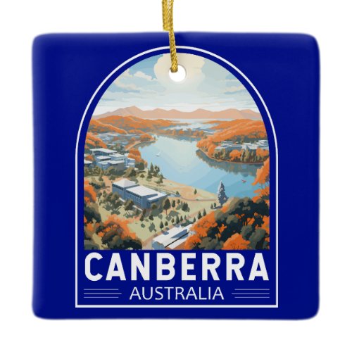 Canberra Australia Travel Art Vintage Ceramic Ornament