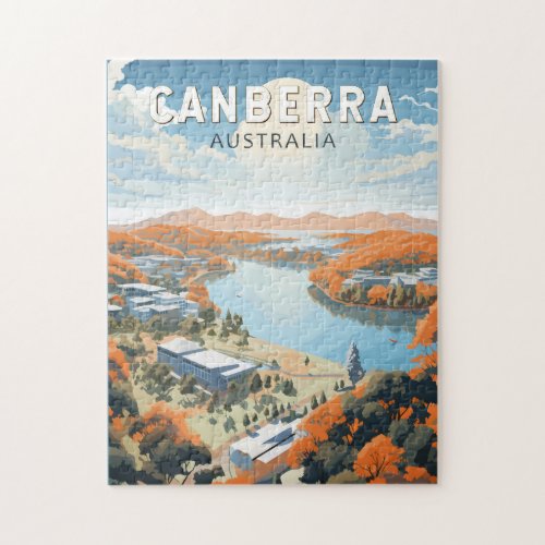 Canberra Australia Travel Art Vintage Jigsaw Puzzle