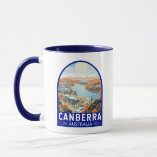 Canberra Australia Travel Art Vintage Mug
