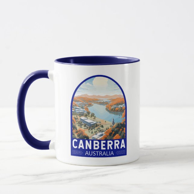 Canberra Australia Travel Art Vintage Mug (Left)