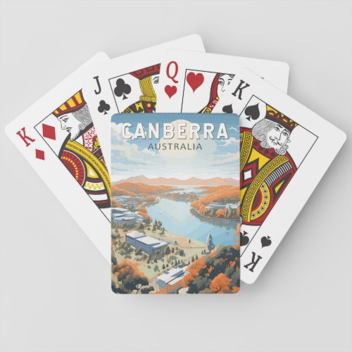 Canberra Australia Travel Art Vintage Playing Cards