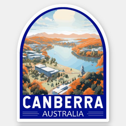 Canberra Australia Travel Art Vintage Sticker