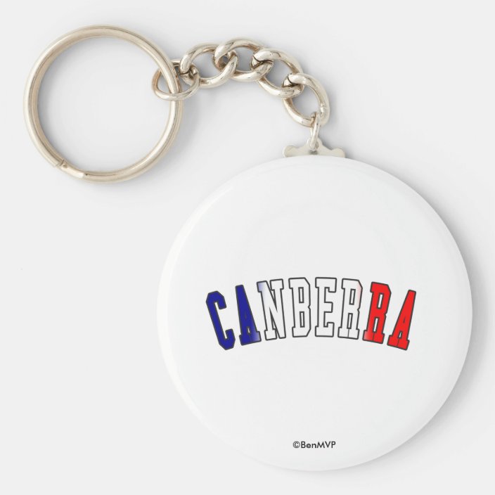Canberra in Australia National Flag Colors Key Chain