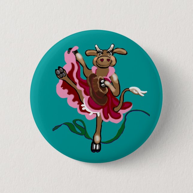Cancan cowgirl pinback button (Front)
