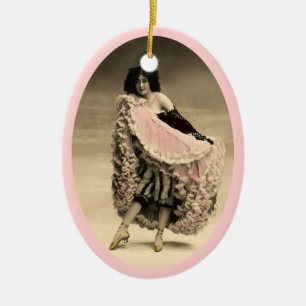 Cancan Dancer 4 Ceramic Ornament