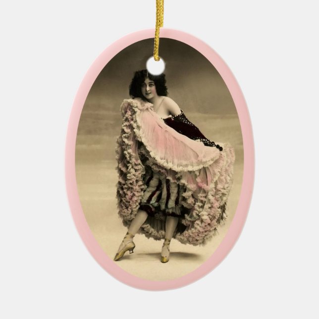 Cancan Dancer 4 Ceramic Ornament (Front)