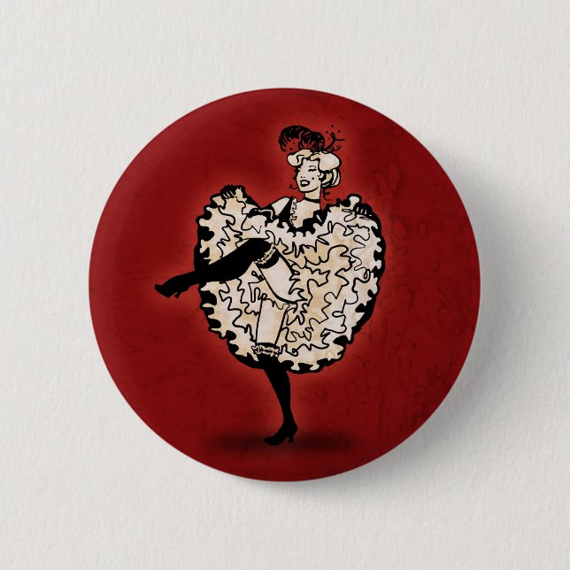 Cancan Dancer Pinback Button (Front)