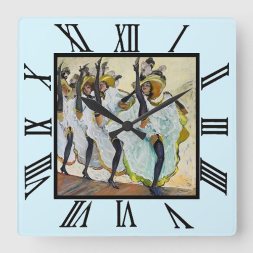 Cancan Dancers Square Wall Clock
