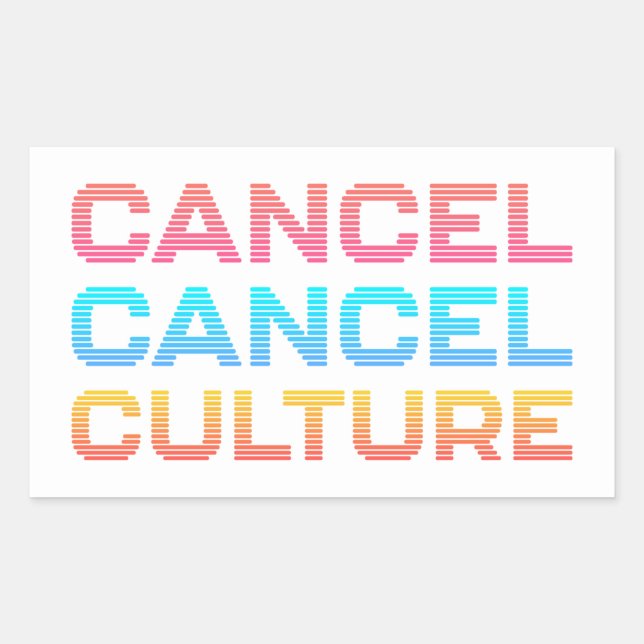 Cancel Cancel Culture Meme Custom Background Color Rectangular Sticker (Front)
