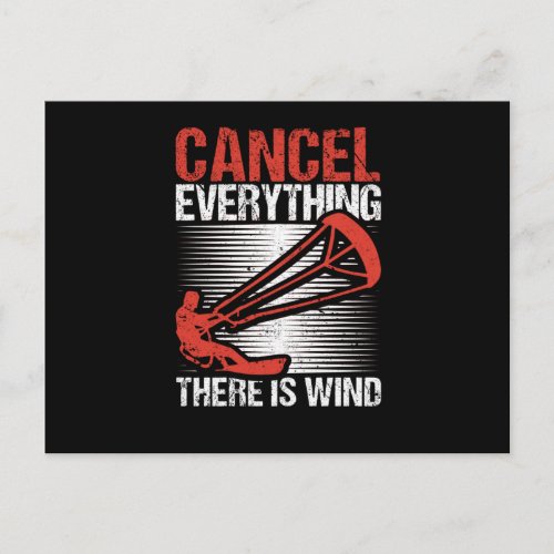 Cancel everything There is wind Funny Kitesurf Kit Postcard