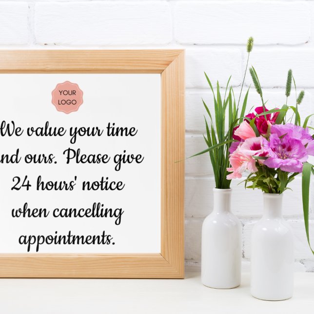 Cancelation notice for salon or spa  acrylic print (Creator Uploaded)