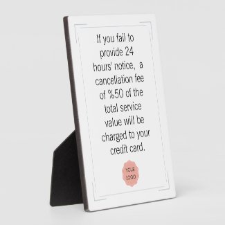 Cancelation notice for salon or spa plaque