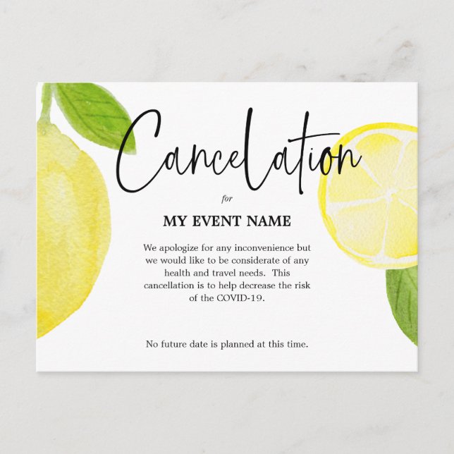 Cancelation Postcard COVID-19 (Front)