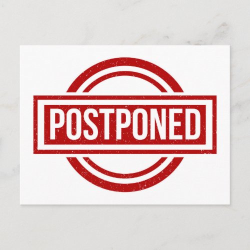 Canceled Event Postponed New Date Cancellation Postcard