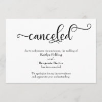 Canceled Wedding Calligraphy Announcement Card