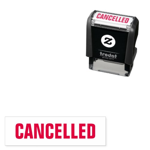 Cancelled Business Office Supplies Red Self_inking Stamp