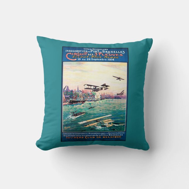 Cancelled Float Plane Promotional Poster Throw Pillow (Front)