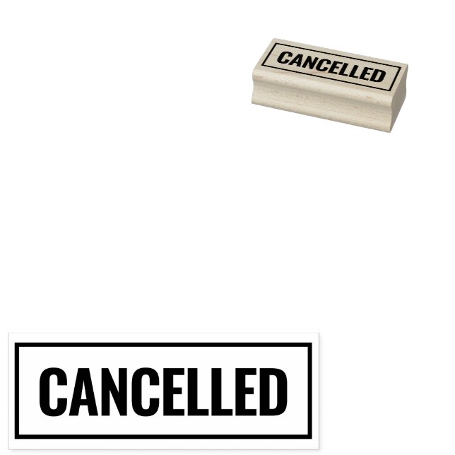 Cancelled modern border custom office wood rubber stamp (Stamped)