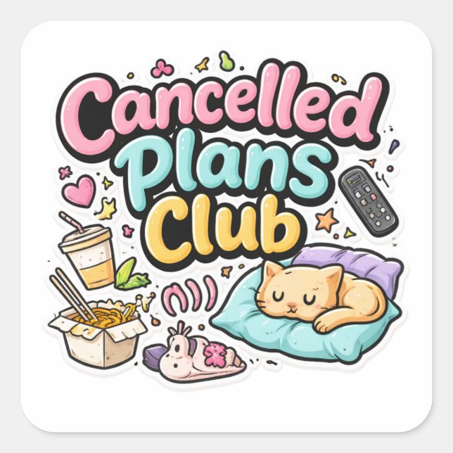 Cancelled Plans Club Sticker (Front)