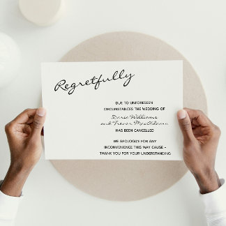 Cancelled Wedding Postcard