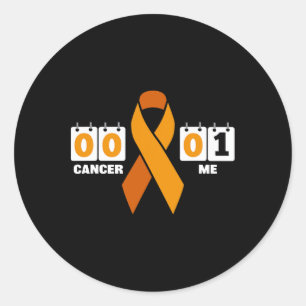 Cancer 0 Me 1 Orange Ribbon Leukemia Blood Cancer Classic Round Sticker