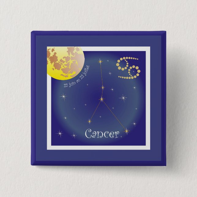 Cancer 22 juin au 22 juillet Buttons (Front)