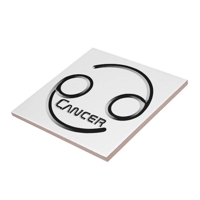 CANCER, Abstract Design of the Zodiac Sign,  Ceramic Tile (Side)