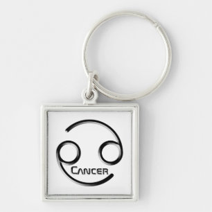 CANCER, Abstract Design of the Zodiac Sign, Keychain