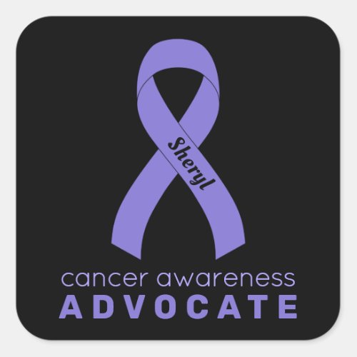 Cancer Advocate Black Square Sticker