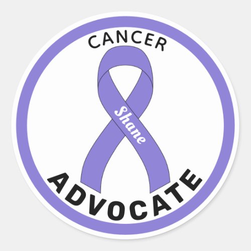 Cancer Advocate Ribbon White Round Sticker