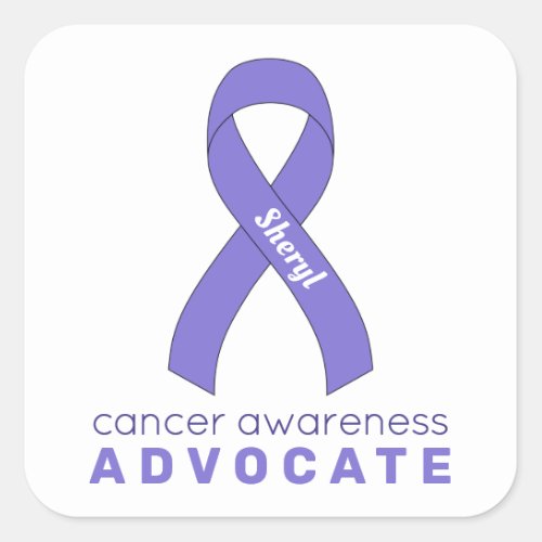 Cancer Advocate White Square Sticker