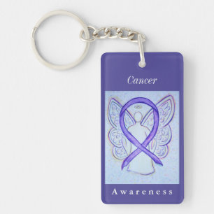 Cancer (All Kinds) Awareness Ribbon Angel Keychain