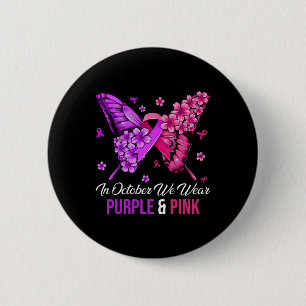 Cancer And Domestic Violence Awareness Butterfly 1 Button