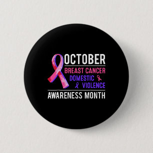 Cancer And Domestic Violence Awareness Month Famil Button