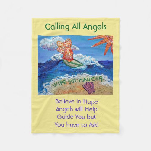 Cancer Angel Chemo Custom Fuzzy Fleece Blanket