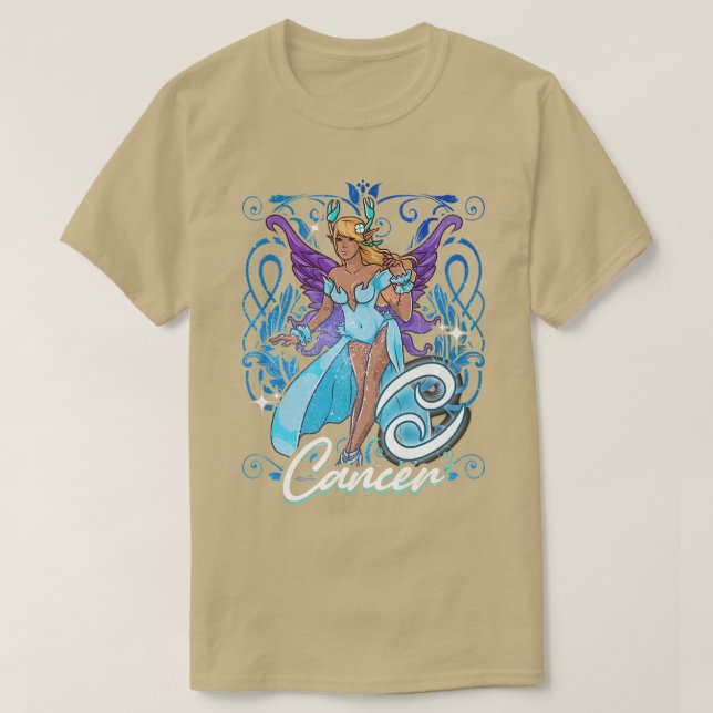 Cancer Anime Birthday Fairy Fairies Cancer Black G T-Shirt (Design Front)