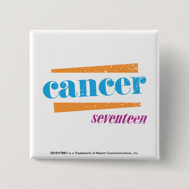 Cancer Aqua Pinback Button (Front)