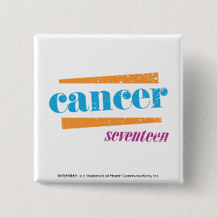 Cancer Aqua Pinback Button
