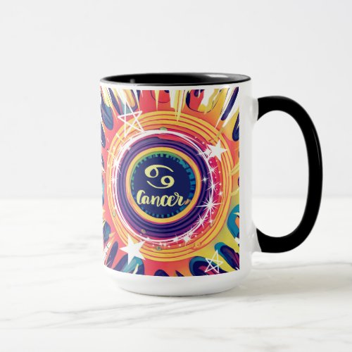 Cancer astrology birth sign zodiac psychedelic mug