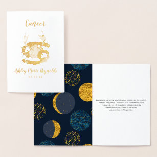 Cancer Astrology   Personalized Zodiac Sign Foil Card