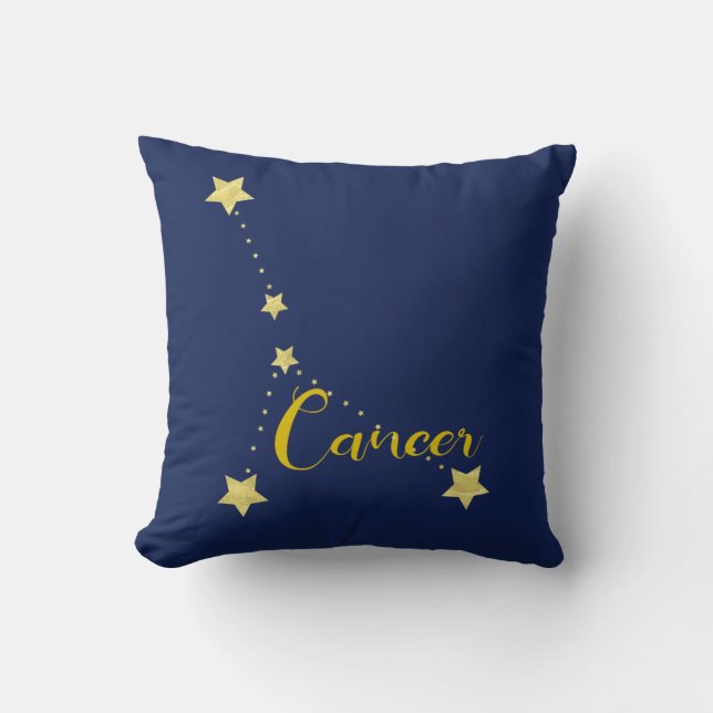 Cancer Astrology with Constellation of Stars Throw Pillow (Front)