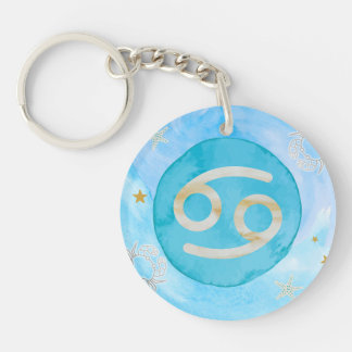 Cancer Astrology Zodiac Keychain – Heart & Moon